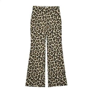 Zara Leopard Print Flare Pants